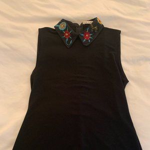 Alice & Olivia Sleeveless Top with Embellished Neckline